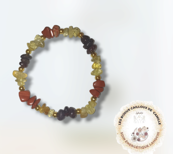 Bracelet Chance en citrine, grenat et jaspe rouge